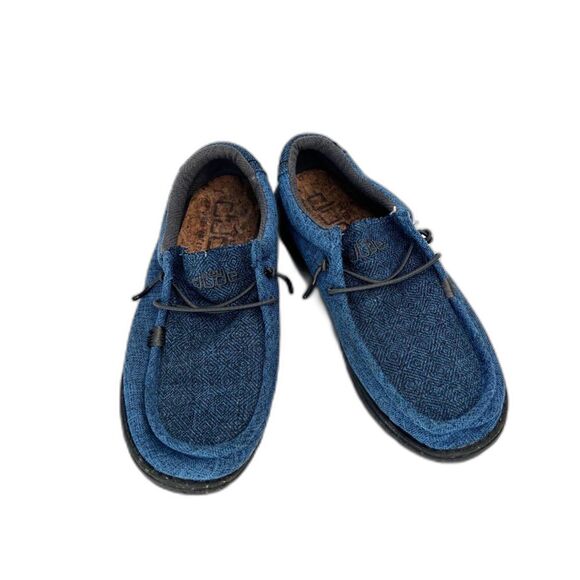 Hey Dude Other - Hey Dude Wally Eco Linen Eclipse Blue Slip On Canvas Loafers Mens Size 9